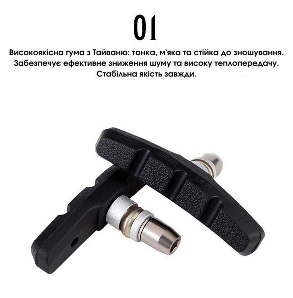 Колодки гальмівні червоні для велосипеда V-BRAKE TOOPRE обідні А28RED фото
