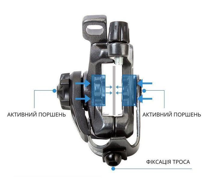 Гальмівний супорт Toopre DA6S F160 / R140 | Механічний дисковий гальмо з 2 активними поршнями для MTB DA6S (F160 / R140)Red фото